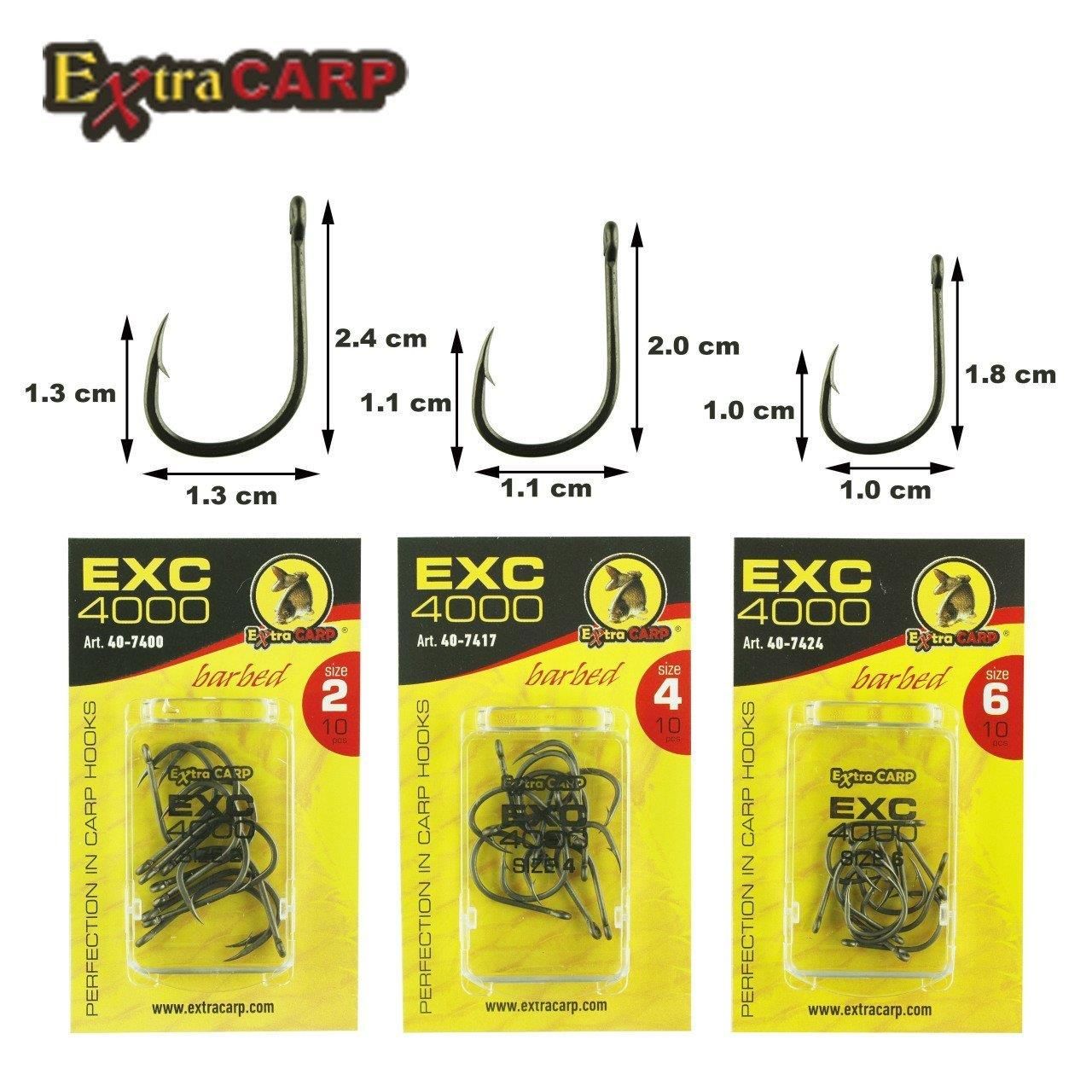 Extra Carp Hooks Exc 4000 No:4 10 Pcs