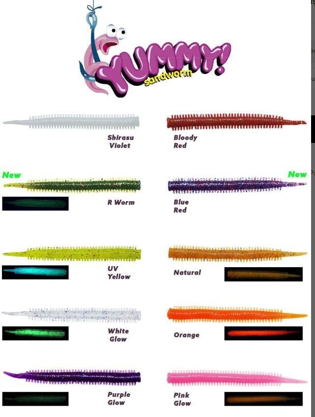 Fujin Yummy Sandworm 7cm LRF Silikonu P - PURPLE GLOW
