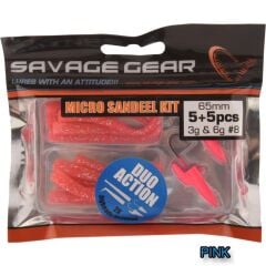 Savage Gear LRF Micro Sandeel Kit 1+1 5+5 Silikon Yem Pink