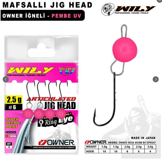 Jig Head Mafsallı Pembe