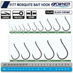 Owner 5177 Mosquito Hook Black Chrome No:4