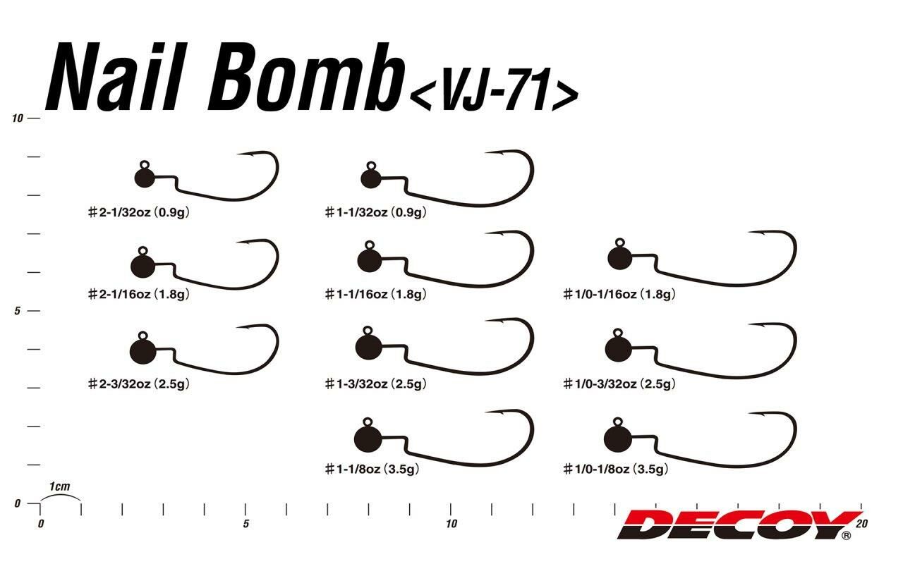 Decoy VJ-71 Nail Bomb 2-3/32 2,5gr Jig Head