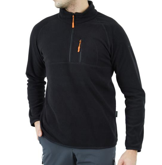 Alpinist Gamma Yarım FermuarlıErkek Polar, Siyah