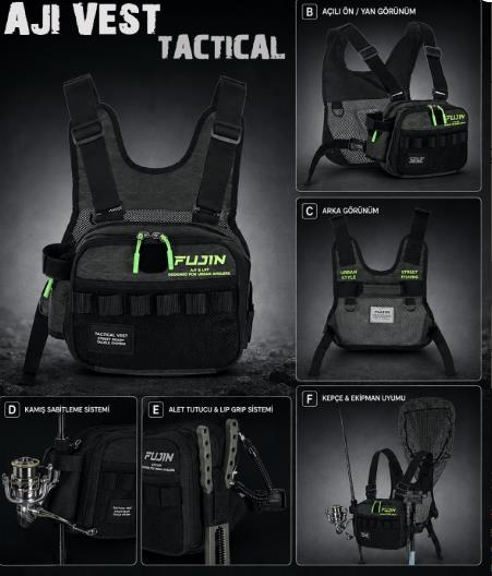 Fujin Aji Vest Tactical Khaki Balıkçı Çantası