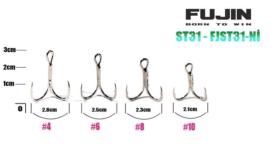 Fujin ST31 Üçlü Maket Balık İğnesi Nickel