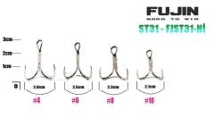 Fujin ST31 Üçlü Maket Balık İğnesi Nickel