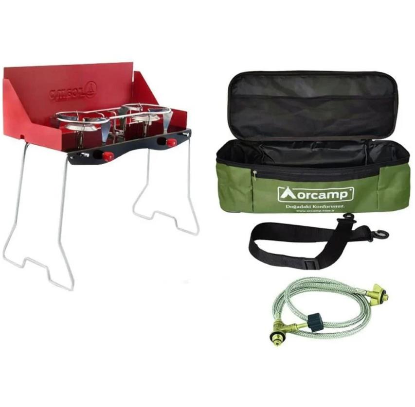 Orcamp K-629 Katlanabilir İkili Kamp Ocak(Çantalı)